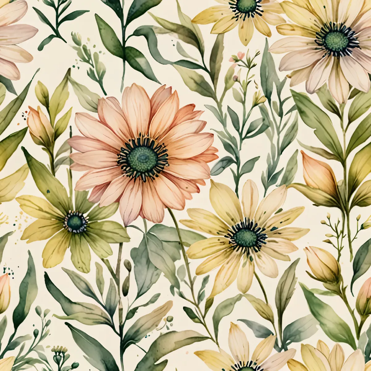 Charming Floral Watercolor Pattern