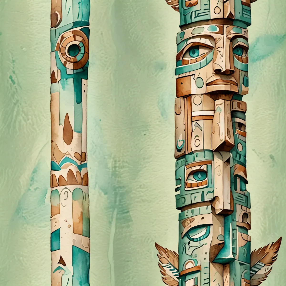 문화적인 토템 아트 디자인