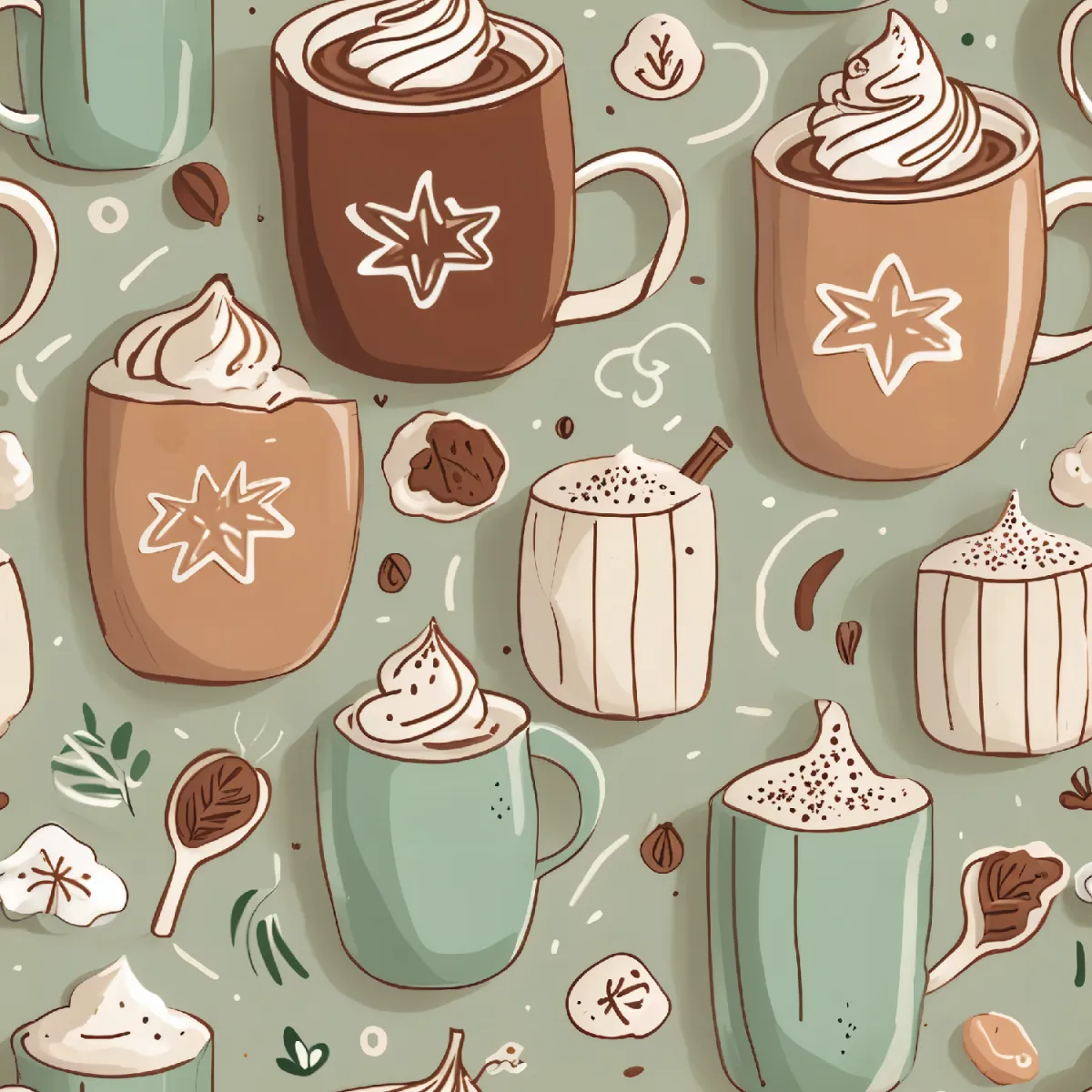 아늑한 핫 음료 패턴