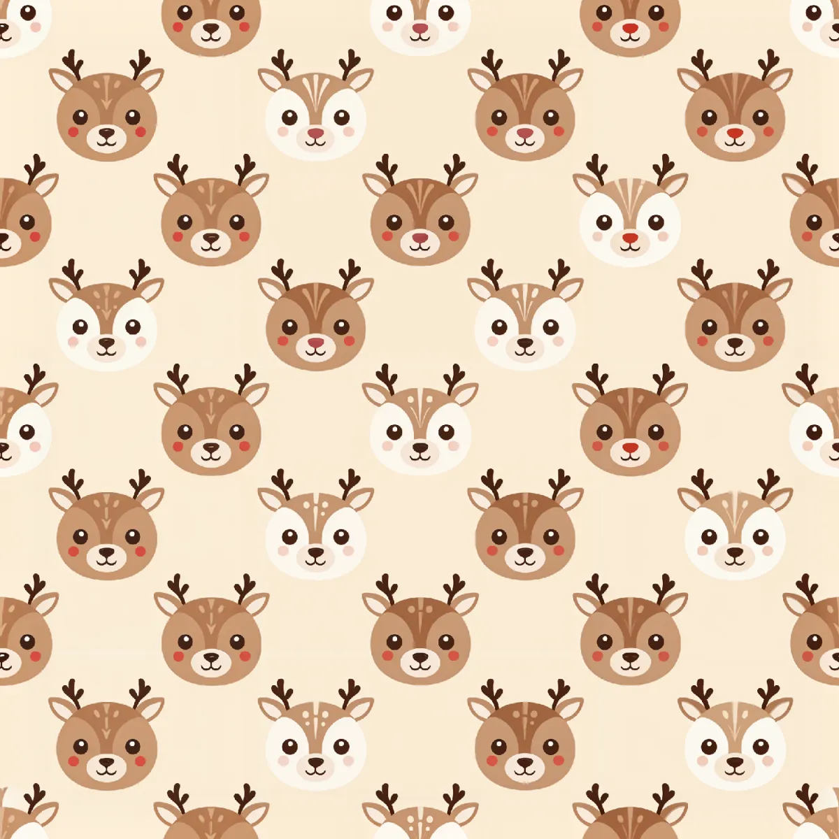 매력적인 사슴 얼굴 패턴
