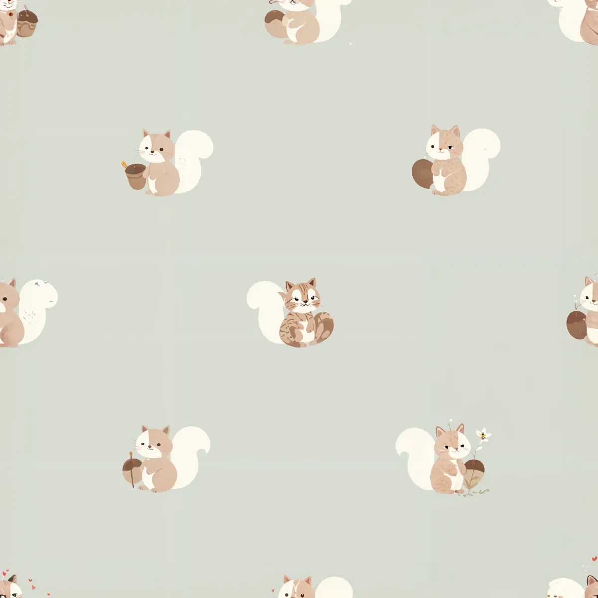 사랑스러운 다람쥐 패턴