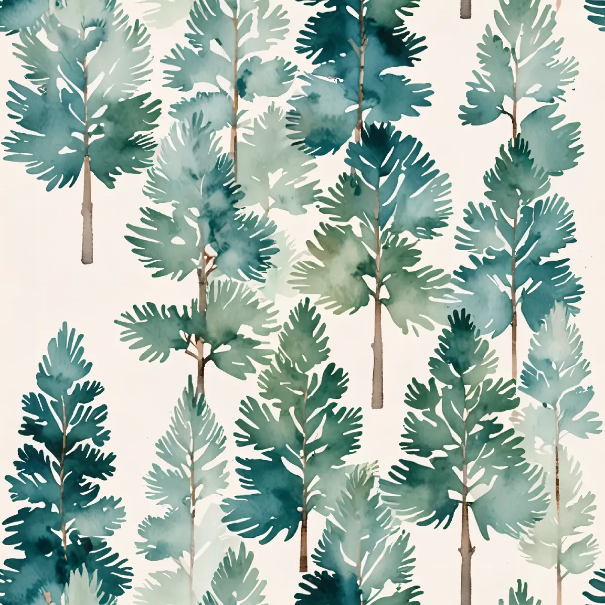 아름다운 수채화 나무 디자인