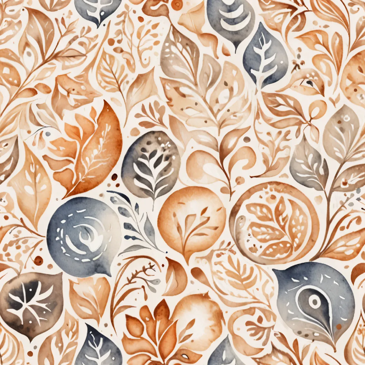 따뜻한 가을 잎 패턴