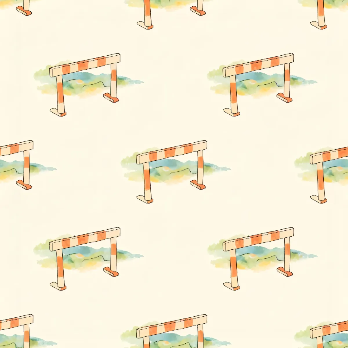 재미있는 동물 장벽 패턴