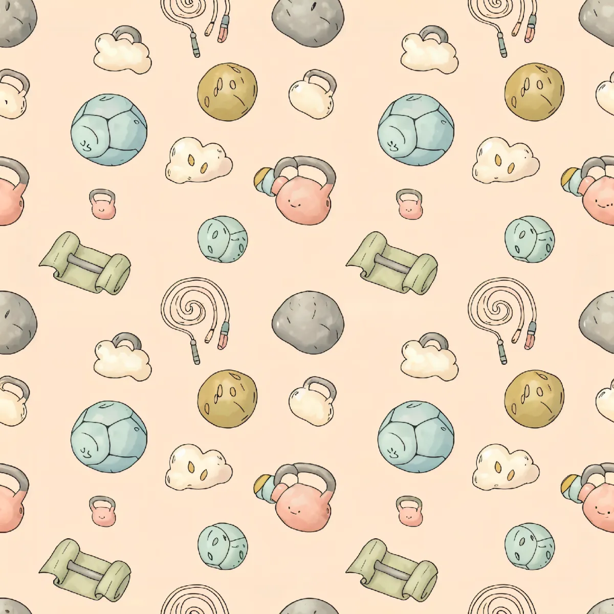 유쾌한 어린이 체육 패턴