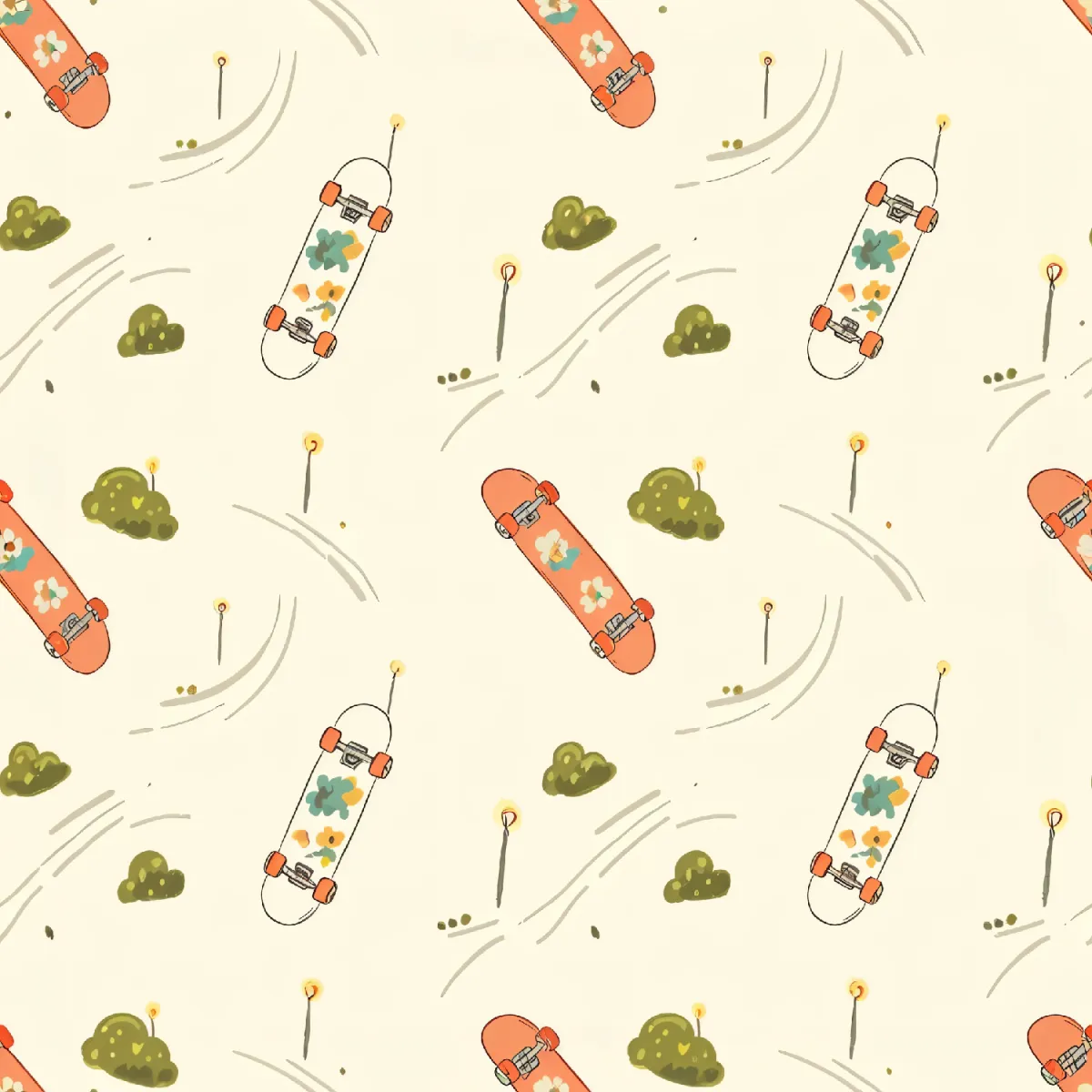 발랄한 스케이트보드 패턴
