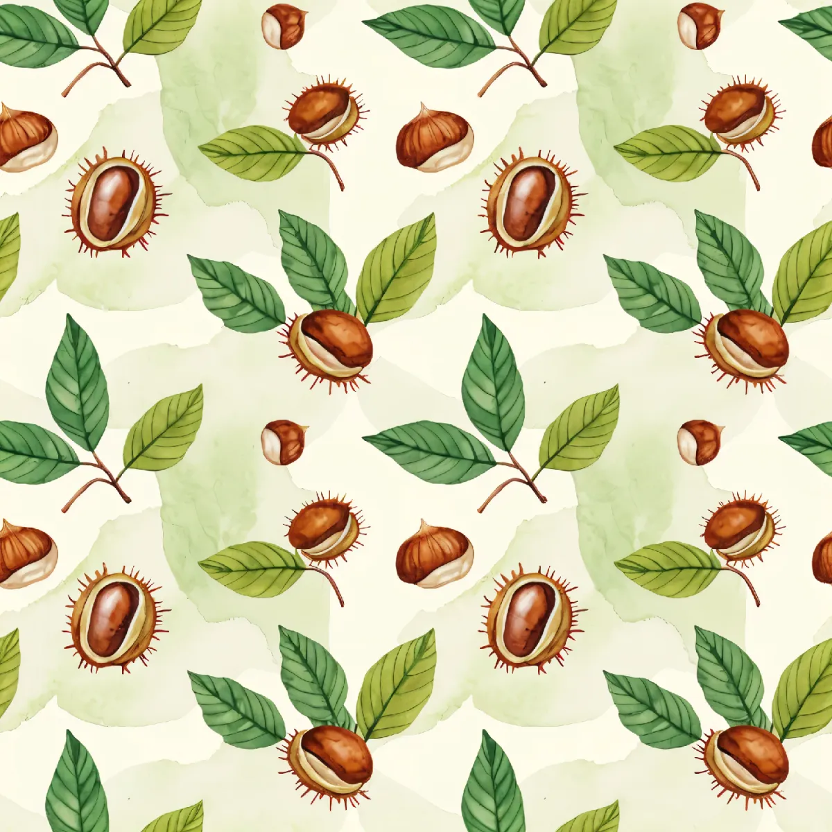 밤과 잎사귀 패턴