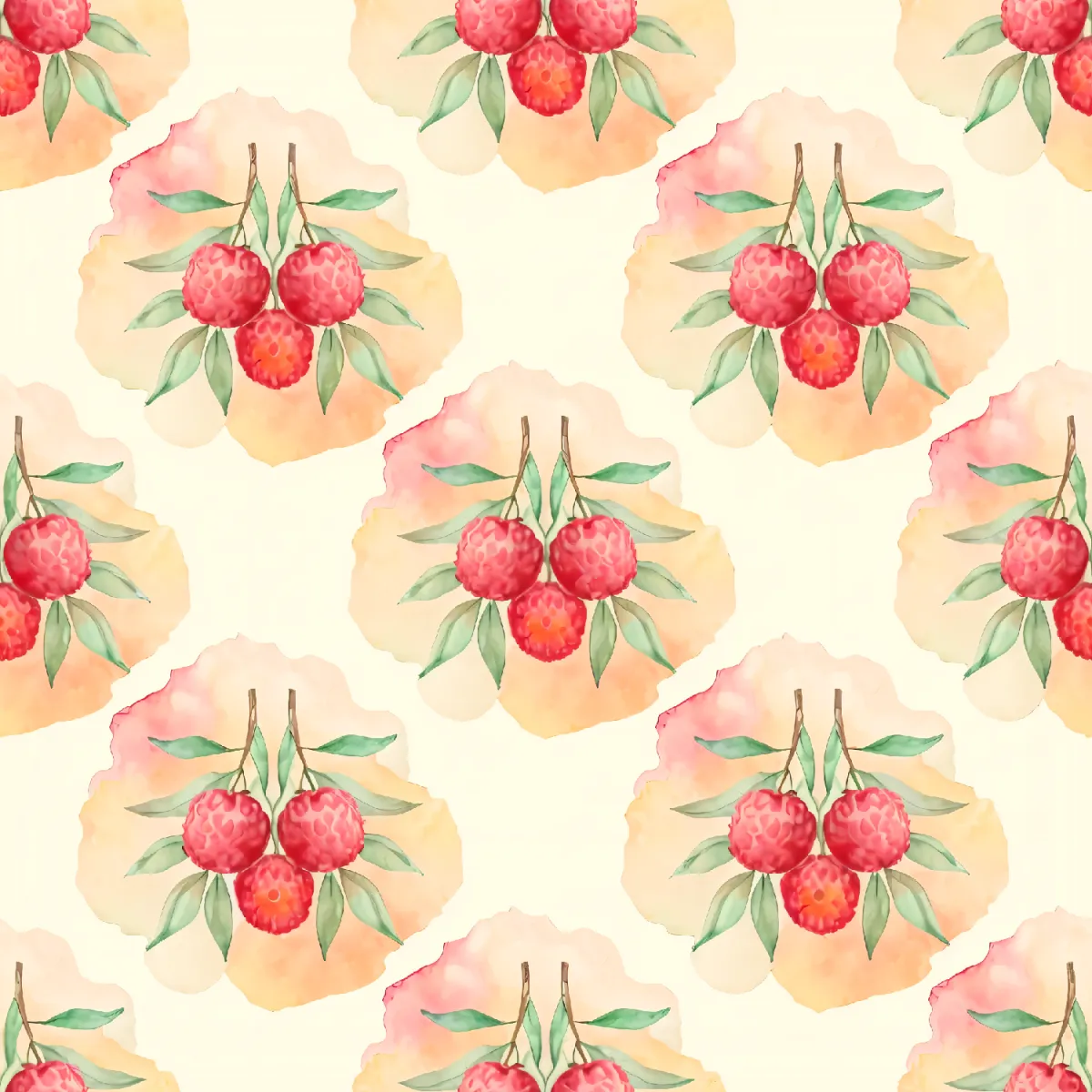 생기 있는 리치 꽃 패턴