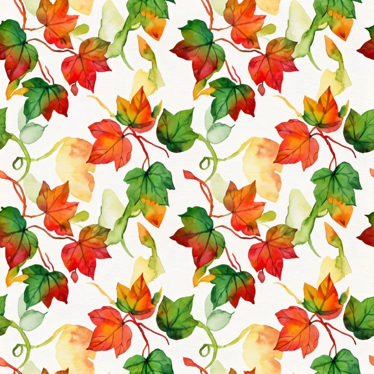 생동감 있는 가을 잎사귀 패턴