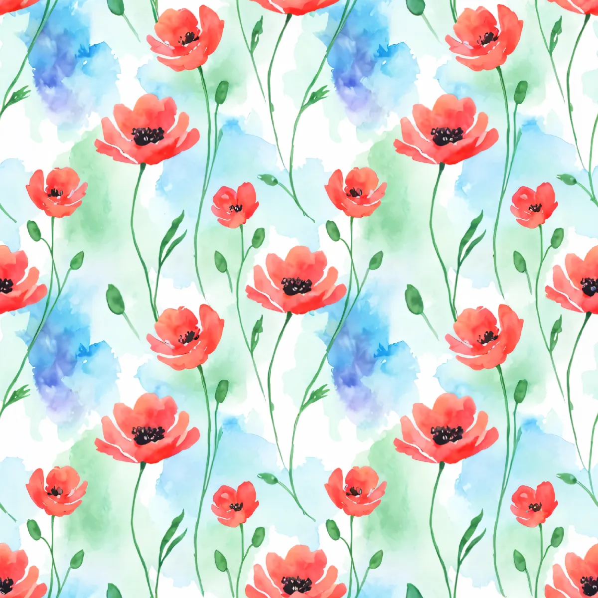 Vibrant Floral Watercolor Pattern