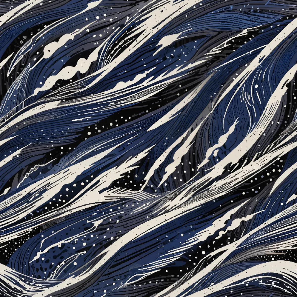 밤하늘을 가르는 파도의 흐름