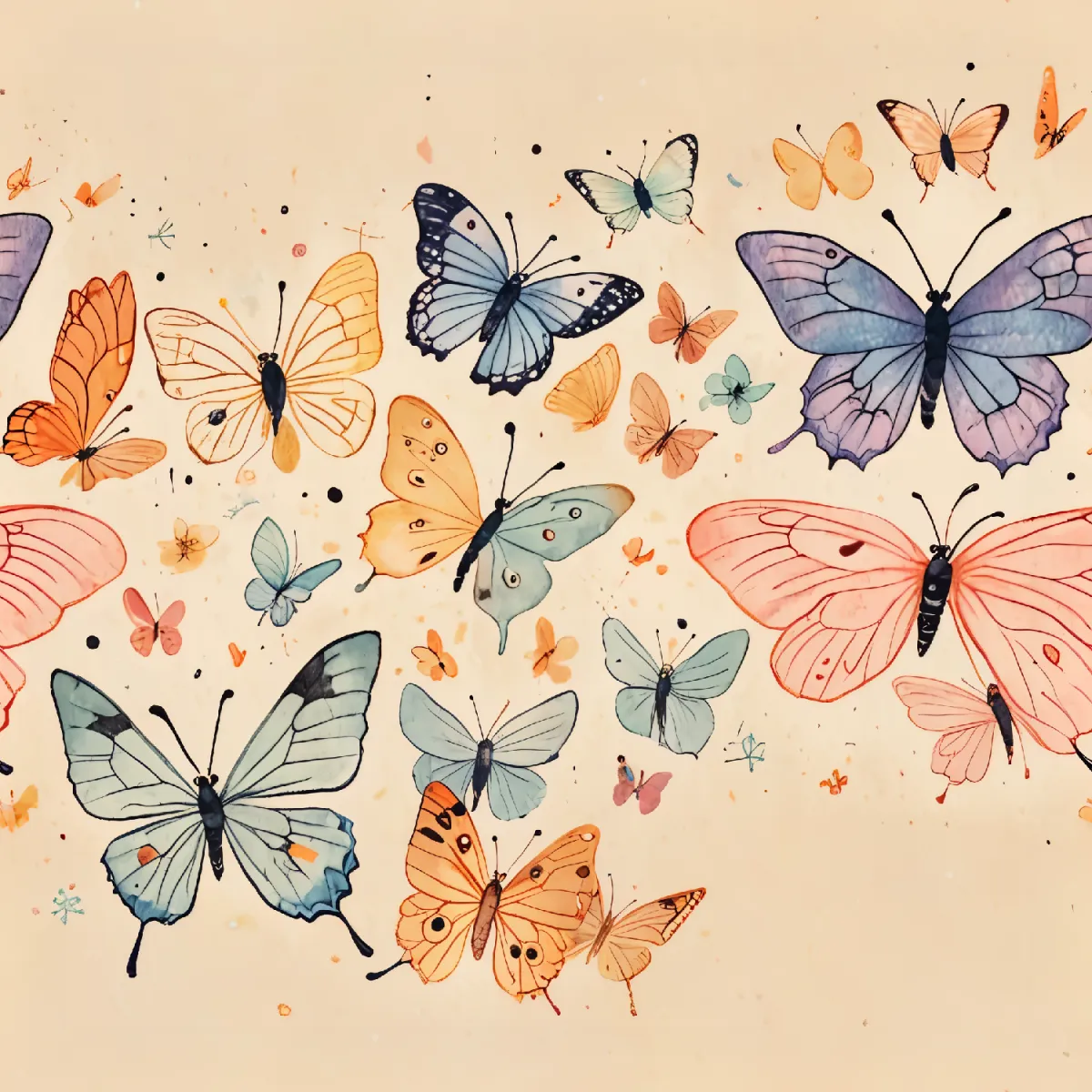 Colorful Butterfly Pattern Design