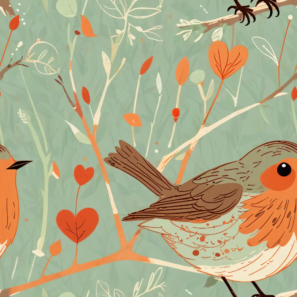 Charming Birds on Branches