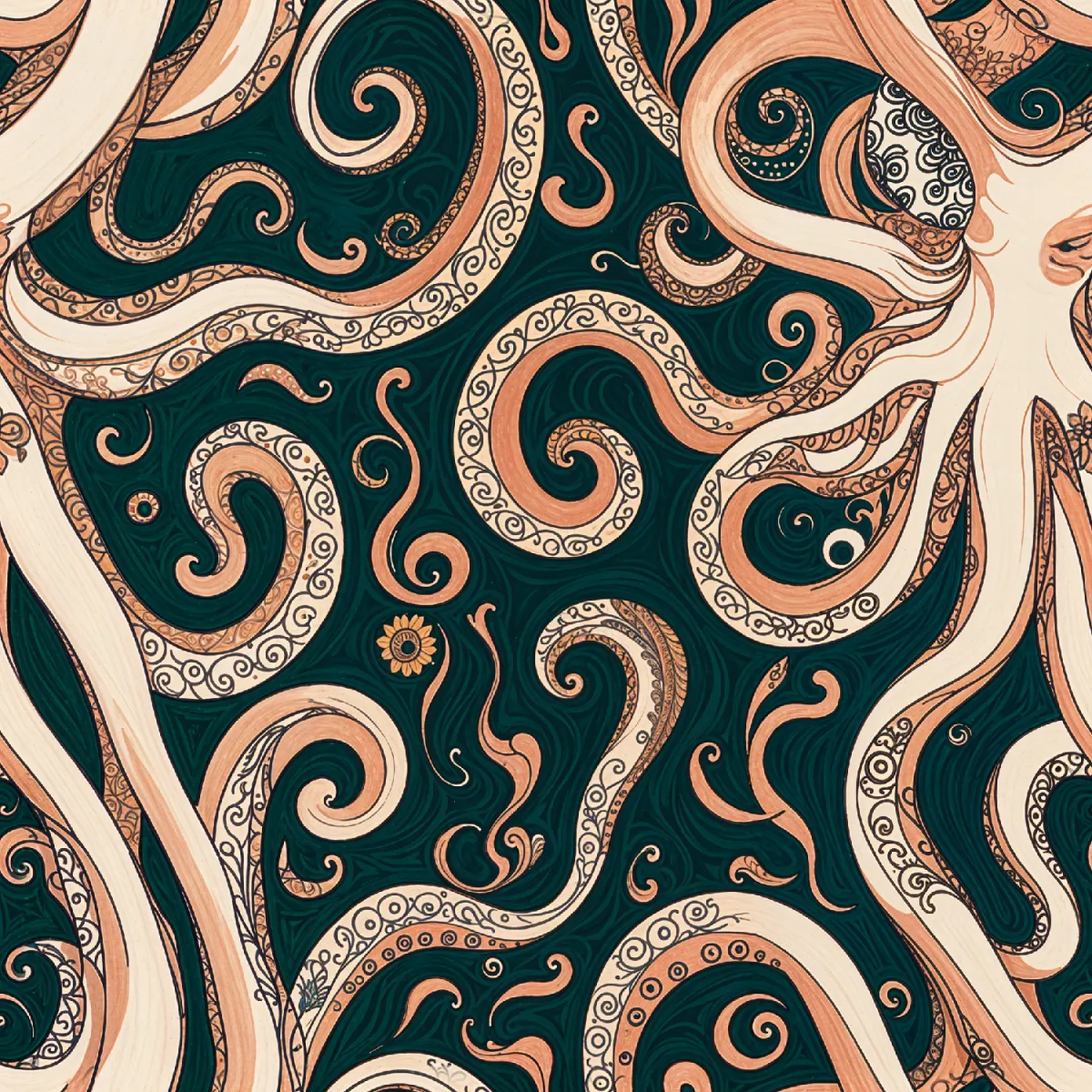 복잡한 문어 패턴 디자인