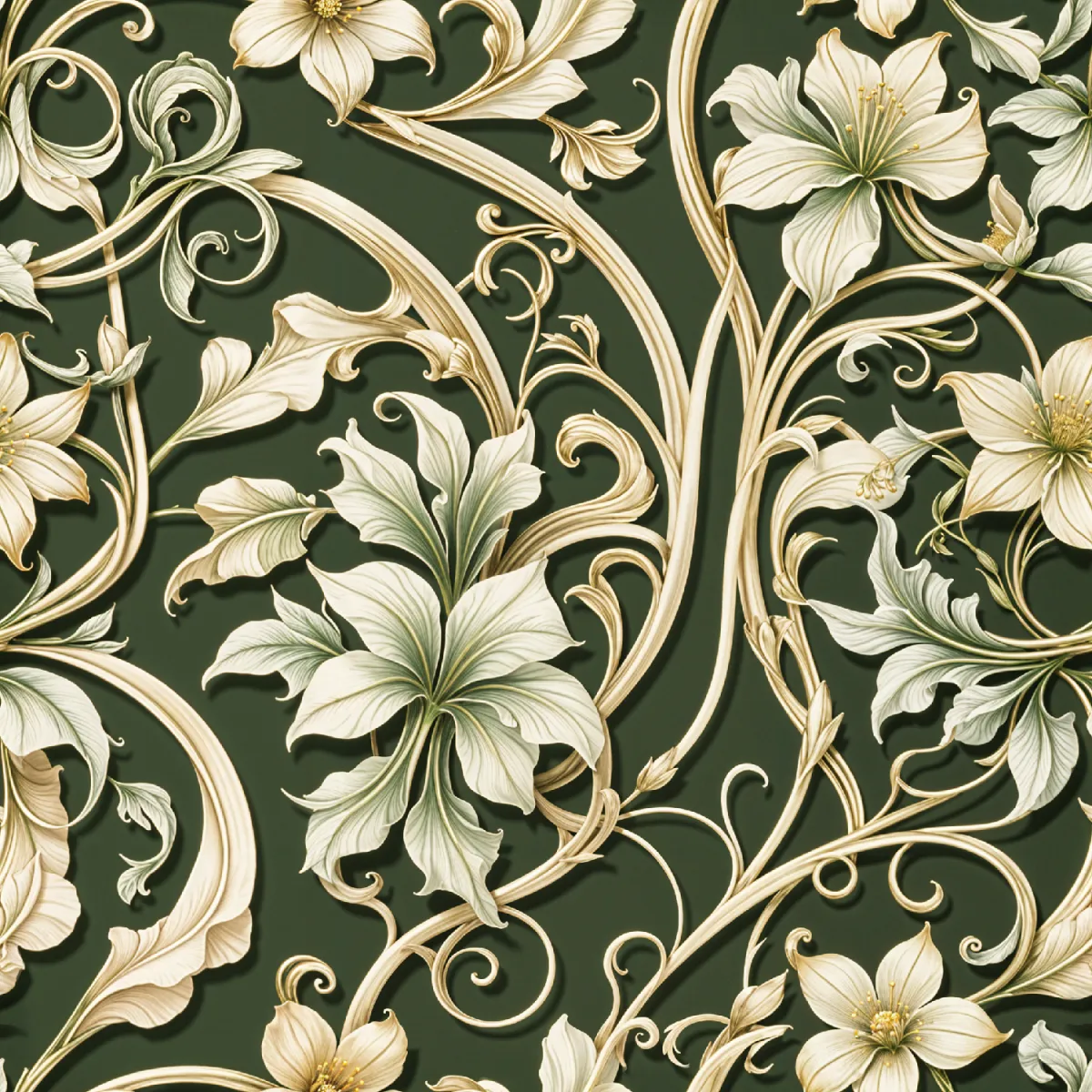 우아한 플로랄 바인 패턴