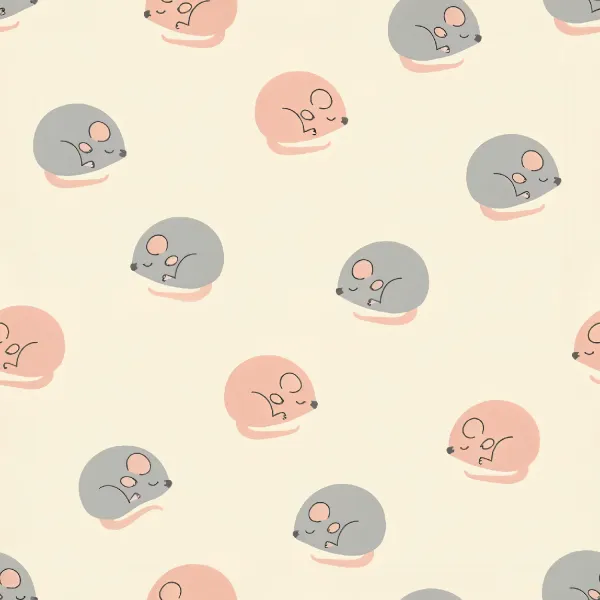 귀여운 쥐 패턴 디자인 Image