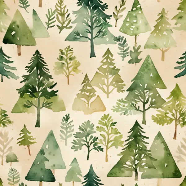 우아한 수채화 나무 패턴 Image
