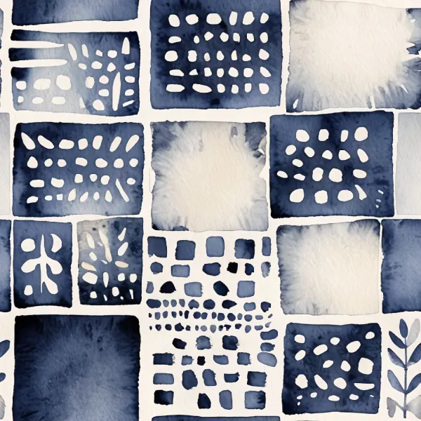 네이비 블루 추상 잉크 패턴 Image