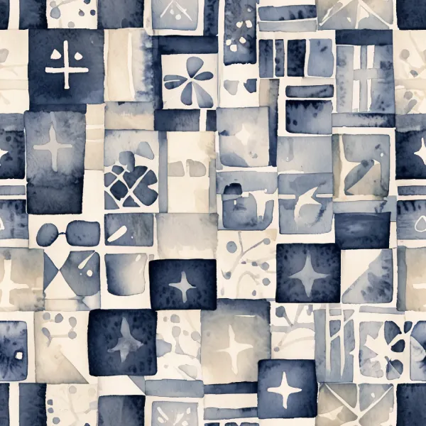 추상 기하학 수채화 Image