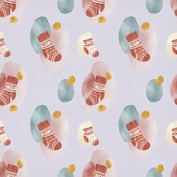 유쾌한 크리스마스 양말 패턴 Image