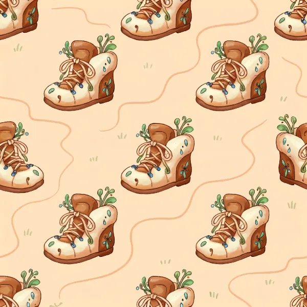 매력적인 식물 신발 패턴 Image