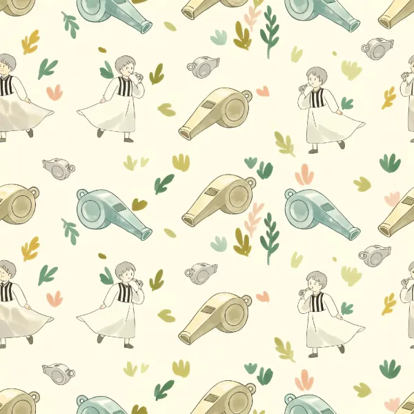 귀여운 꽃 모양의 호루라기 패턴 Image