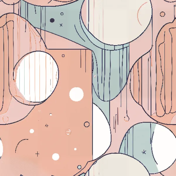 미니멀 드로잉 스타일의 추상 원형 패턴 Image