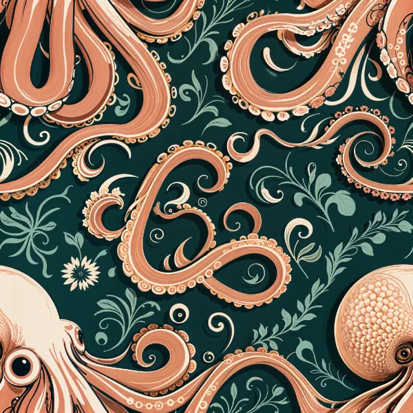 우아한 문어 패턴 디자인 Image