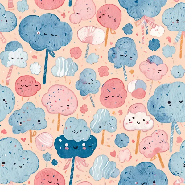 귀여운 솜사탕 패턴 Image
