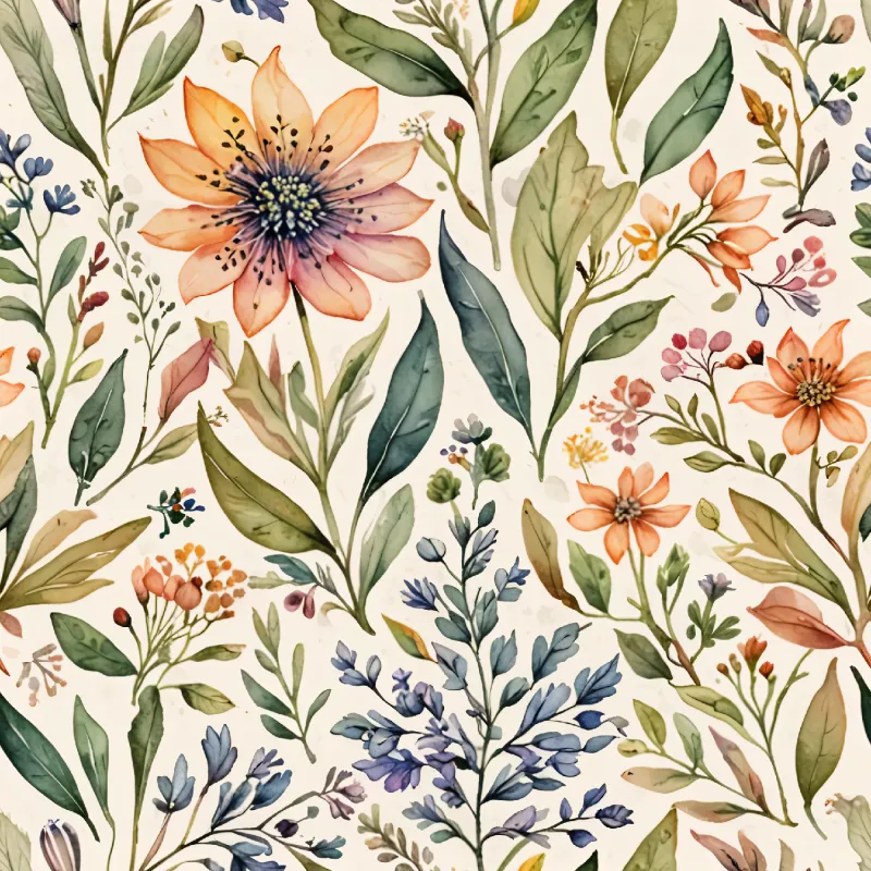 Vibrant Floral Watercolor Pattern Image