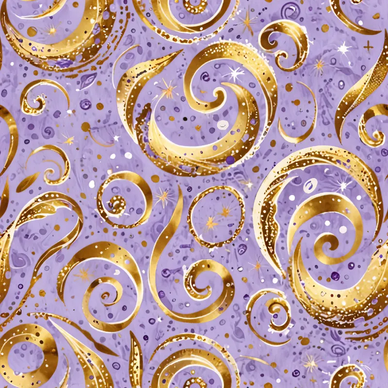 Whimsical Gold Swirl Pattern Image