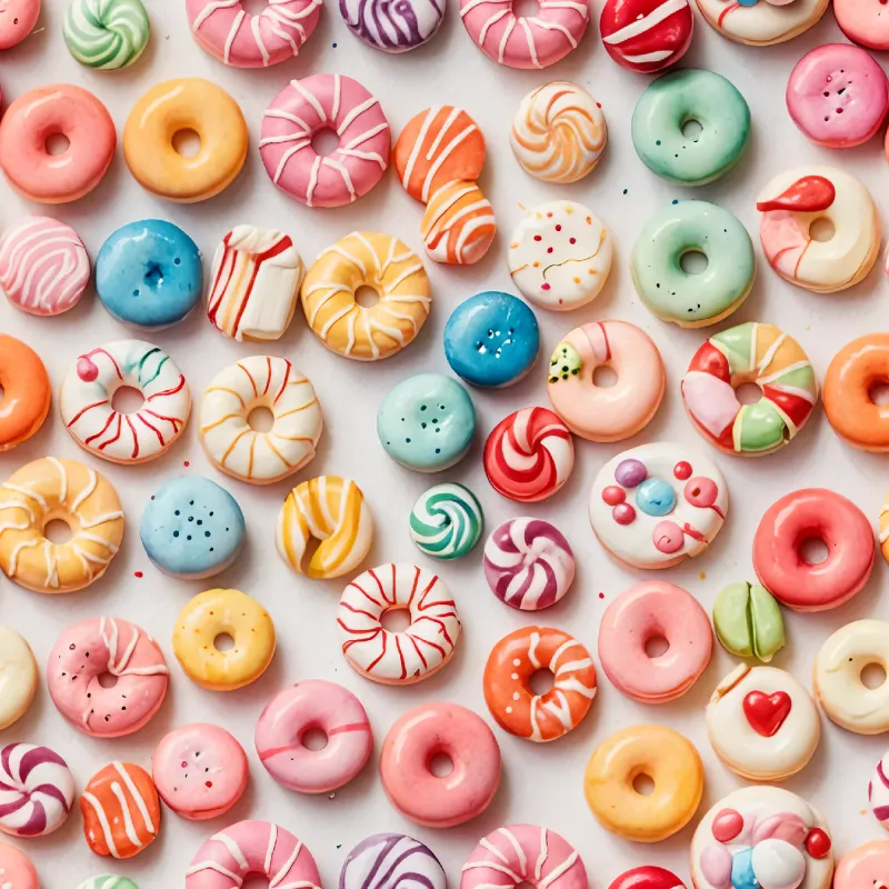 Colorful Donut Pattern Design Image