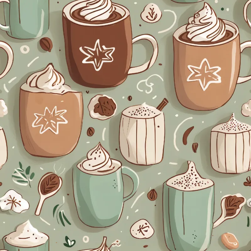 Cozy Hot Beverage Pattern Image