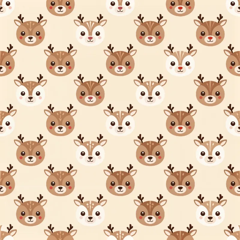 Charming Reindeer Faces Pattern Image