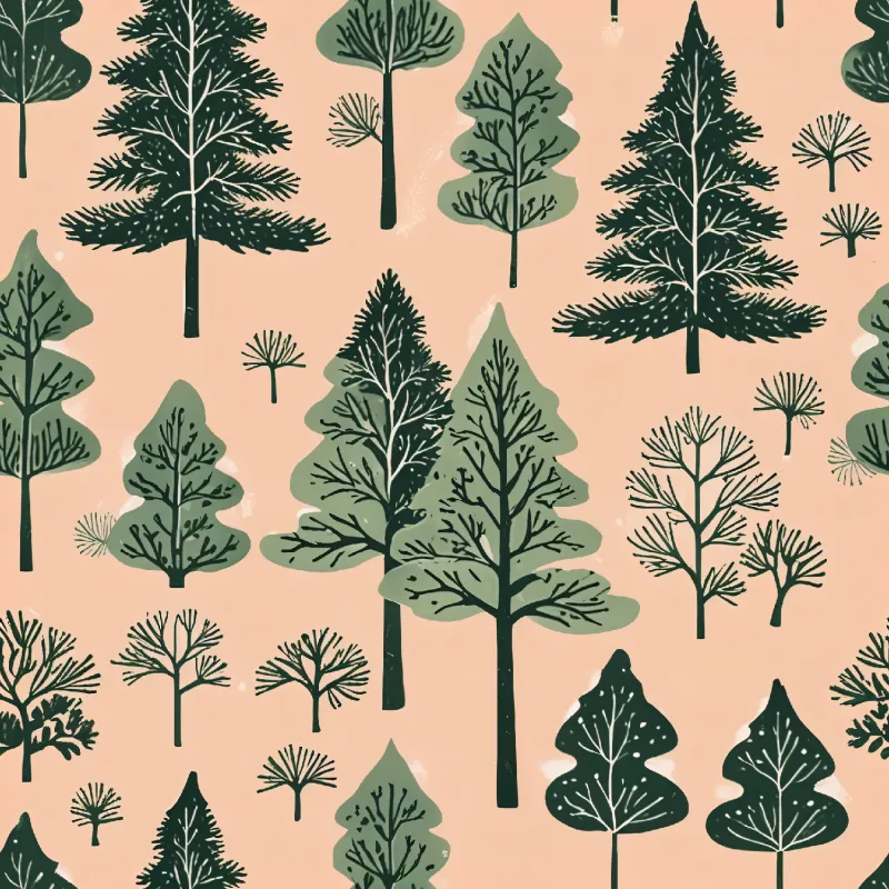 Stylized Forest Trees Pattern Image
