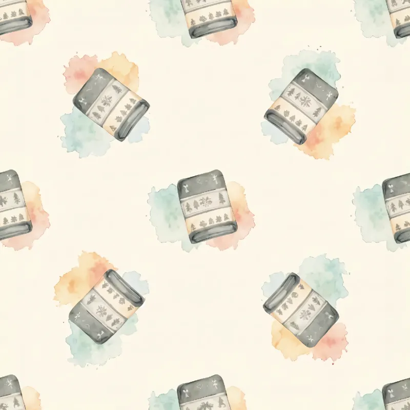 Charming Watercolor Cans Pattern Image