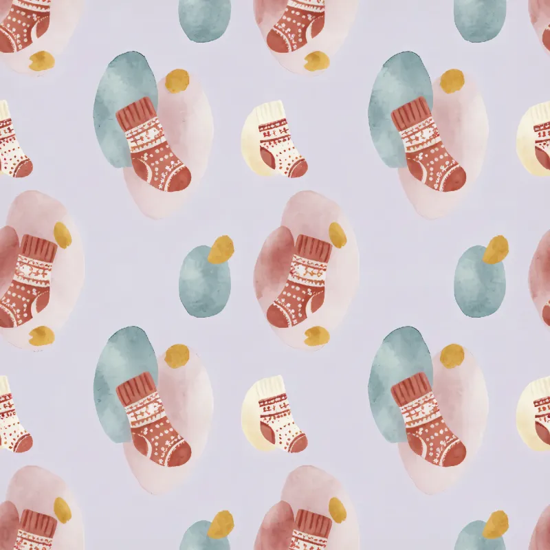 Whimsical Christmas Stockings Pattern Image