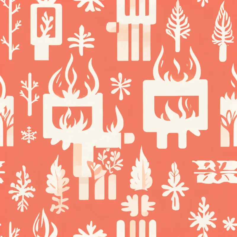 Whimsical Floral Fire Pattern Image