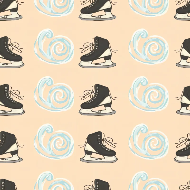 Ice Skating Winter Pattern Image