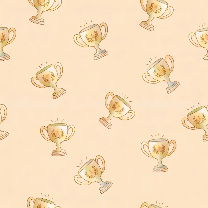 Cheerful Trophy Celebration Pattern Image