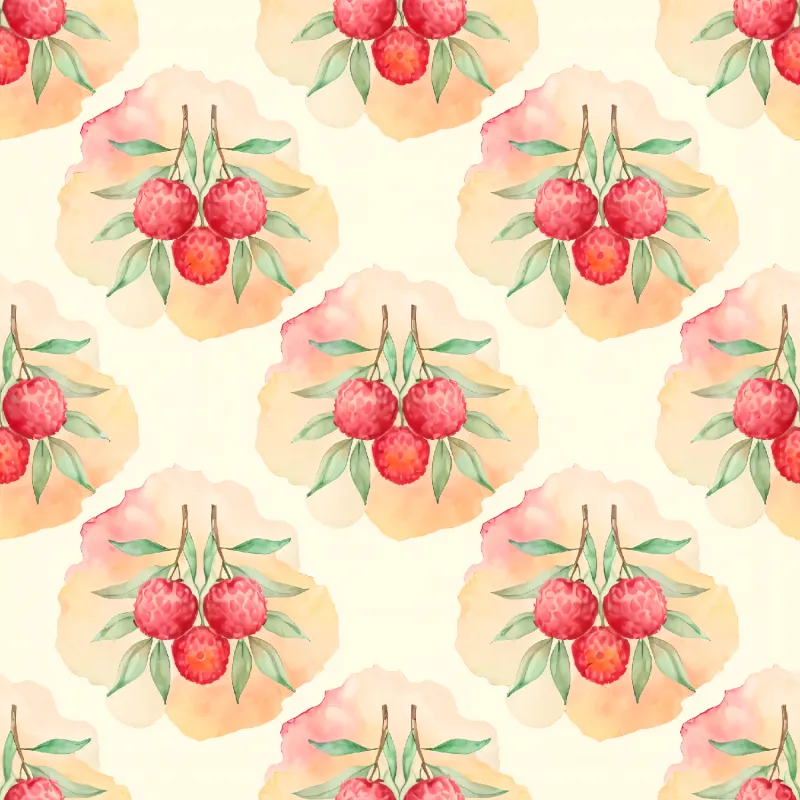 Vibrant Lychee Floral Pattern Image