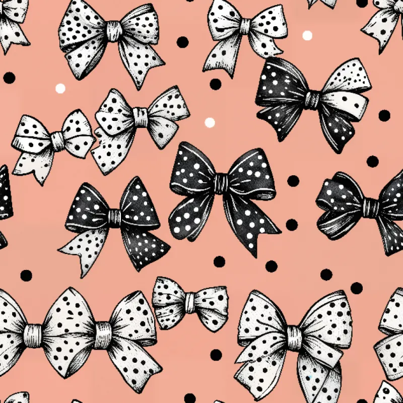 Vintage dot ribbon pattern (apricot-colored background) Image