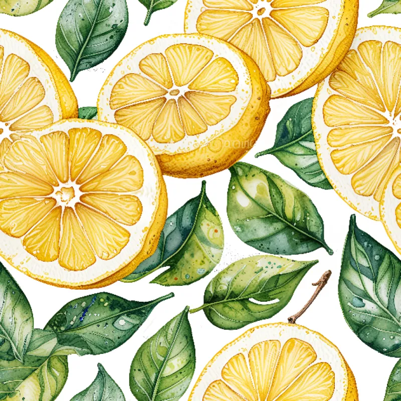 Refreshing Lemon Slice Pattern Image