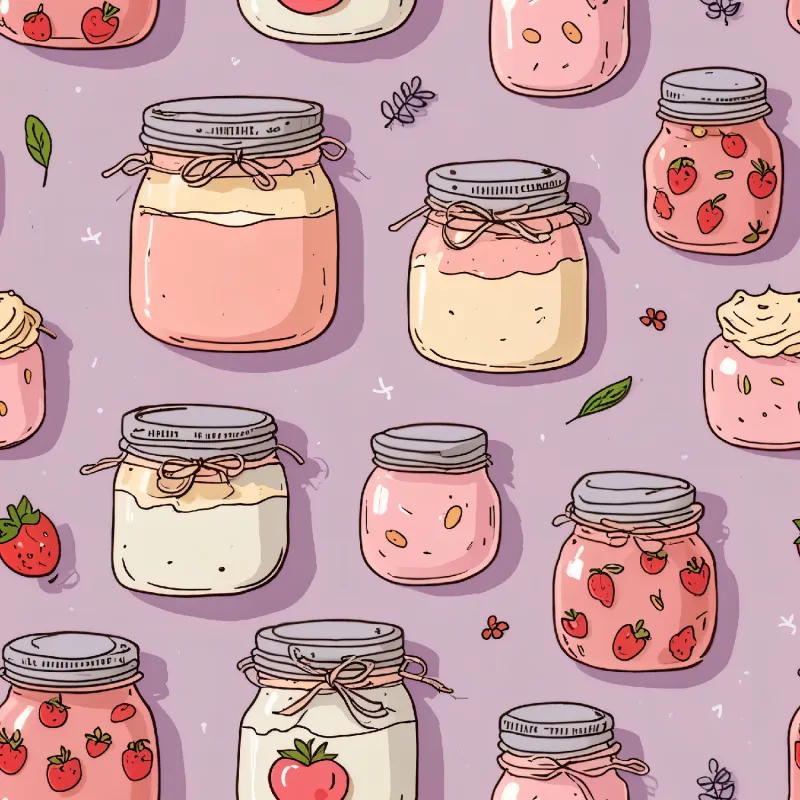 Charming Jar Dessert Pattern Image