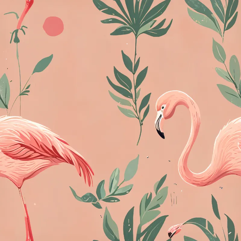 Elegant Flamingo Floral Design Image