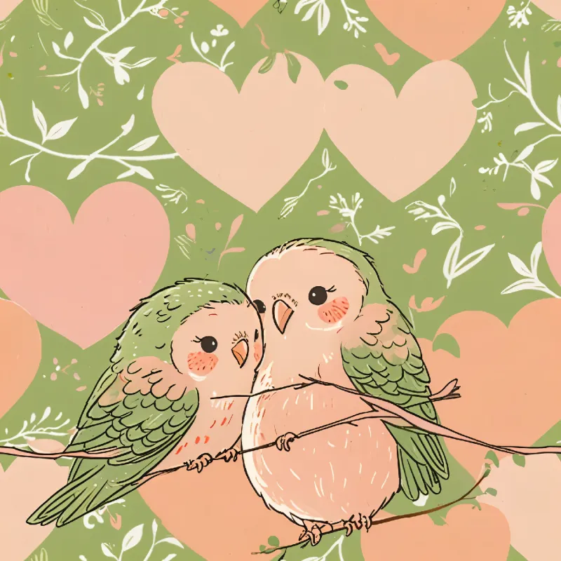 Charming Love Birds Design Image