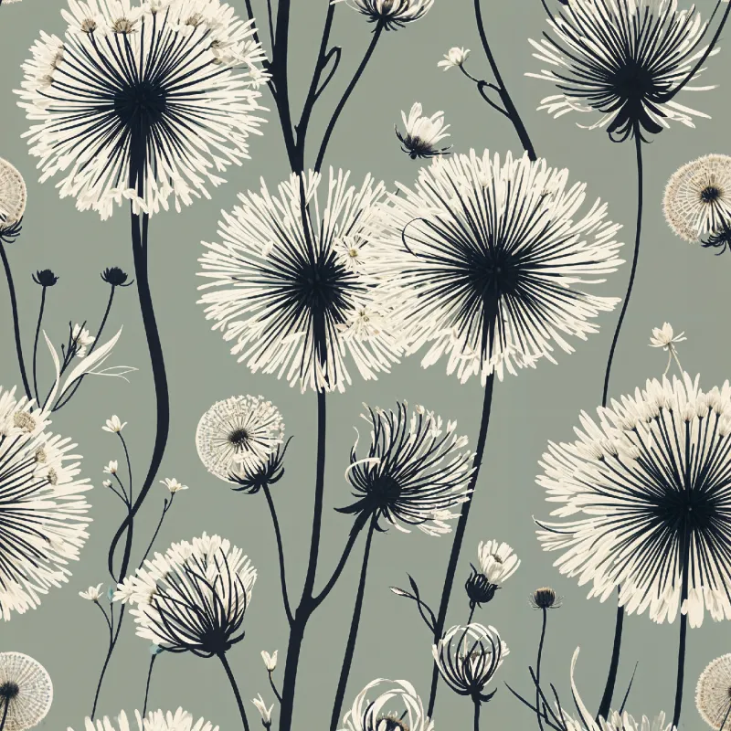 Elegant Floral Dandelion Pattern Image