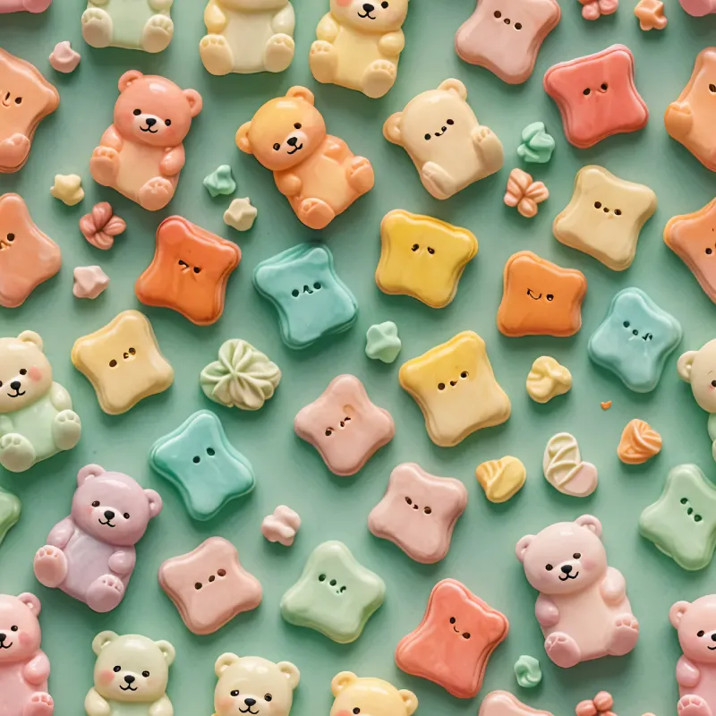 Cute Bear Candy Pattern Image