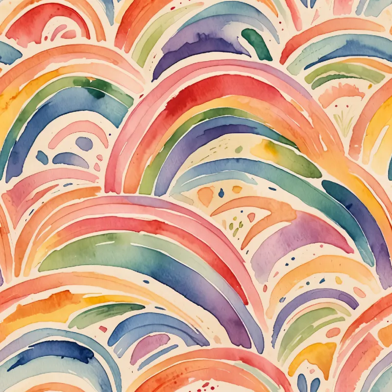Vibrant Rainbow Waves Pattern Image